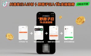 抖音发行人计划全新野路子玩法，随时随地，只要有手机，就能操作，日入1k+【揭秘】| 鹿鸣网创