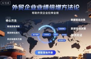 外贸企业业绩倍增方法论,帮助外贸企业拉伸业绩| 鹿鸣网创