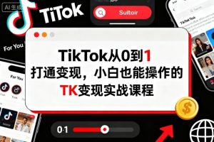 TikTok从0到1打通变现,小白也能操作的TK变现实战课程| 鹿鸣网创