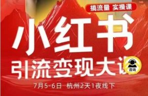 小红书引流变现7月线下大课,一次性讲透小红书笔记、矩阵、投放、引流、转化的全流程SOP| 鹿鸣网创