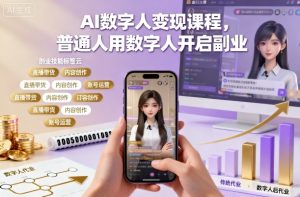 AI数字人变现课程,普通人用数字人开启副业| 鹿鸣网创