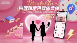 同城相亲抖音运营课,从入门到精通的实战指南,快速高效匹配对象| 鹿鸣网创