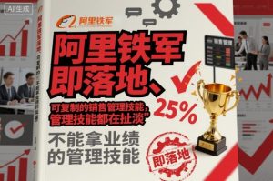 阿里铁军即落地、可复制的销售管理技能,不能拿业绩的管理技能都在扯淡| 鹿鸣网创