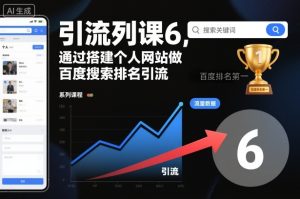 引流系列课6，通过搭建个人网站做百度搜索排名引流| 鹿鸣网创