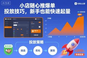 小店随心推爆单投放技巧,新手也能快速起量| 鹿鸣网创