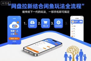 网盘拉新结合闲鱼玩法全流程,能传给下一代的玩法,一部手机即可搞定(附入口渠道以及实操教程)| 鹿鸣网创