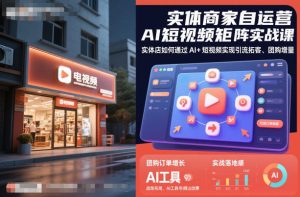 实体商家自运营AI短视频矩阵实战课,实体店如何通过AI+短视频实现引流拓客、团购增量| 鹿鸣网创
