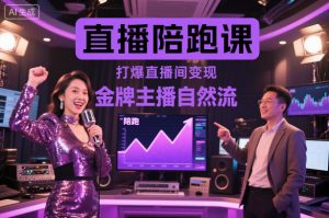 直播陪跑课,金牌主播自然流打爆直播间,复制高变现玩法| 鹿鸣网创