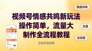 视频号情感共鸣新玩法,操作简单,流量大,制作全流程教程| 鹿鸣网创
