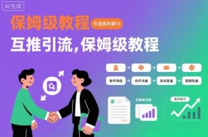 引流系列课15:互推引流,保姆级教程【文档】| 鹿鸣网创