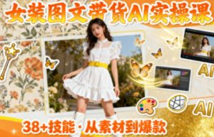 女装图文带货的AI实操课，覆盖38个实用技能，快速提升素材制作效率| 鹿鸣网创