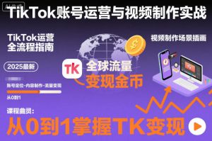 2025最新TikTok账号运营与视频制作实战全流程，从0到1掌握TK变现（含11月最新TK搬运技术）| 鹿鸣网创