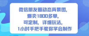 微信朋友圈动态背景图，爆卖1800多单，可定制，详细的玩法，1小时手把手教你学会制作【第一期】| 鹿鸣网创