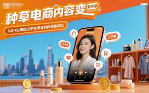 种草电商内容变现系列课，从0-1边賺钱边学做吸金的种草型网红| 鹿鸣网创