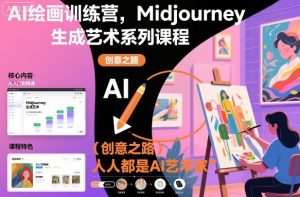 AI绘画训练营，Midjourney生成艺术系列课程，人人都是AI艺术家| 鹿鸣网创