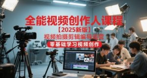 全能视频创作人课程【2025新版】视频拍摄剪辑编导运营,零基础学习视频创作(更新)| 鹿鸣网创