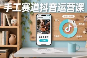 手工赛道抖音运营课,手工赛道流量运营| 鹿鸣网创