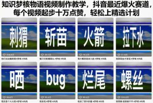 知识梦核物语视频制作教学,抖音最近爆火赛道,每个视频起步十万点赞,轻松上精选计划| 鹿鸣网创