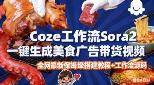 coze扣子智能体sora2一键生成美食广告高端视频工作流保姆级拆解教程，无需剪辑，无需拍摄| 鹿鸣网创
