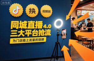 同城直播实操班4.0，三大平台抢流，为门店插上流量的翅膀| 鹿鸣网创