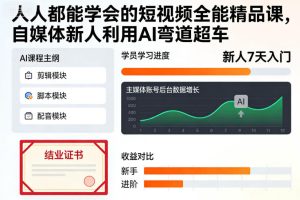 人人都能学会的短视频全能精品课,自媒体新人利用AI弯道超车| 鹿鸣网创