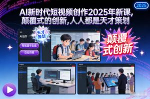 AI新时代短视频创作2025年新课,颠覆式的创新,人人都是天才策划| 鹿鸣网创