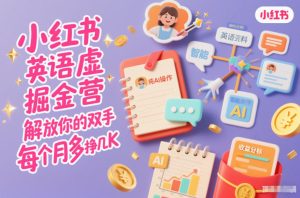 小红书英语虚拟资料掘金营,纯AI操作,解放你的双手,每个月多挣几K| 鹿鸣网创