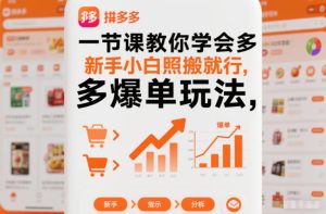 一节课教你学会拼多多爆单玩法,新手小白照搬就行| 鹿鸣网创