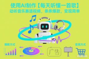 使用AI制作【每天听懂一首歌】动听音乐赛道视频，条条爆款，变现简单| 鹿鸣网创