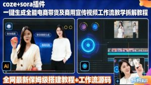sora插件生成全能商用带货及宣传视频coze工作流拆解教程| 鹿鸣网创
