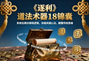 《逐利》道法术器18锦囊，系统化揭示搞钱逻辑，浓缩关键心法，颠覆传统思维（更新）| 鹿鸣网创