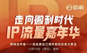2025ip嘉年华万人12月14深圳线下课，走向微利时代，IP流量嘉年华，实操性极强的商业干货课| 鹿鸣网创