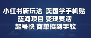 小红书新玩法，卖国学手机贴，蓝海项目，变现灵活，起号快，商单接到手软| 鹿鸣网创