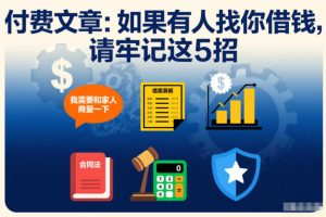 付费文章：如果有人找你借钱，请牢记这5招| 鹿鸣网创