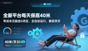 全新平台每天保底40米，零成本无脑挂G项目，全自动运行，解放双手【揭秘】| 鹿鸣网创