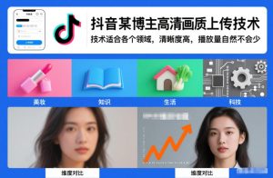 抖音某博主视频高清画质上传技术，技术适合各个领域，清晰度高，播放量自然不会少| 鹿鸣网创