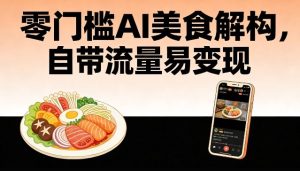 零门槛AI美食解构，自带流量易变现| 鹿鸣网创