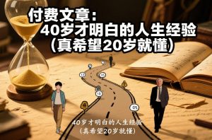付费文章：40岁才明白的人生经验（真希望20岁就懂）| 鹿鸣网创