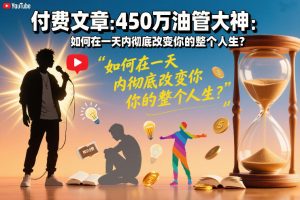 付费文章：450万油管大神：如何在一天内彻底改变你的整个人生？| 鹿鸣网创