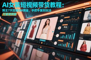 AI女装短视频带货教程：博主7天狂賺2W佣金，手把手复刻玩法，可直接照搬| 鹿鸣网创