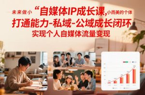 自媒体IP成长课，未来做小而美的个体，打通能力-私域-公域成长闭环，实现个人自媒体流量变现| 鹿鸣网创