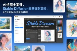 AI绘画全案课,Stable Diffusion零基础到高阶,全方位掌握AIGC视觉生成技能| 鹿鸣网创