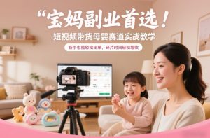宝妈副业首选!短视频带货母婴赛道实战教学,新手也能轻松出单,碎片时间轻松增收| 鹿鸣网创