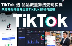 TikTok选品流量算法变现实操，从零开始搭建并运营TikTok账号与店铺| 鹿鸣网创