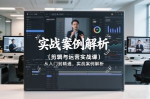 剪辑与运营实战课，从入门到精通，实战案例解析（更新2026）| 鹿鸣网创