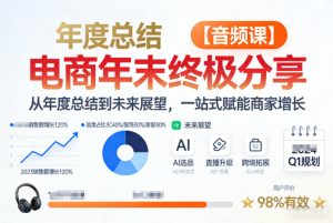 电商年未终极分享，从年度总结到未来展望，一站式赋能商家增长【音频课】| 鹿鸣网创