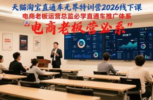 天猫淘宝直通车无界特训营2026线下课，电商老板运营总监必学直通车推广体系| 鹿鸣网创