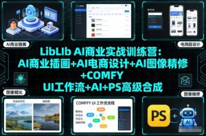 LibLIb AI商业实战训练营：AI商业插画+AI电商设计+AI图像精修+COMFY UI工作流+AI+PS高级合成| 鹿鸣网创
