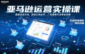 亚马逊运营实操课，覆盖选品方法、新品口诀必学、广告最新打法等全流程，打造跨境爆款店铺| 鹿鸣网创