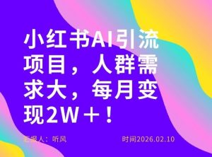 她通过这个AI项目每月做到2W＋的收入，最新小红书AI项目，人群需求大！| 鹿鸣网创